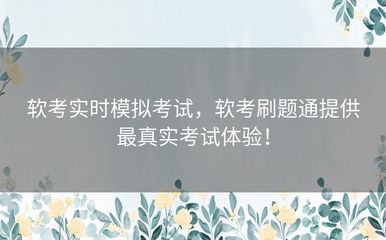 软考实时模拟考试,软考刷题通提供最真实考试体验!
